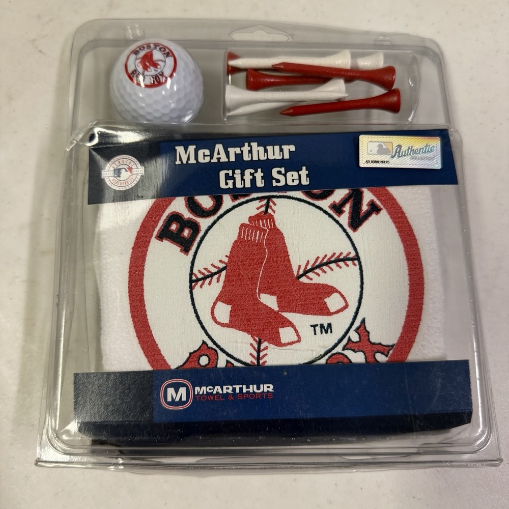BOSTON RED SOX Golf Gift Set Utility Towel Golf Ball Tees MLB McArthur NEW